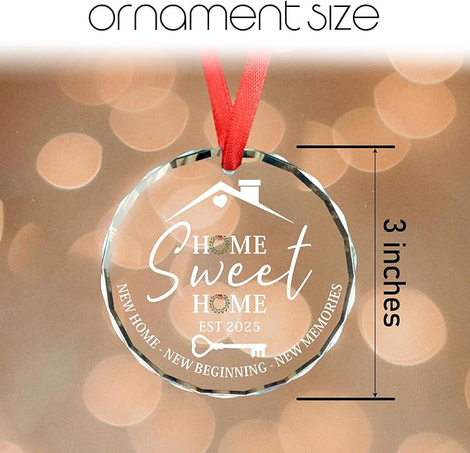 New Home Christmas Ornament 2025, House Warming Gifts 2025 Housewarming Gifts New Home Ornament for Newlywed Married Couples or Friends EST 2025