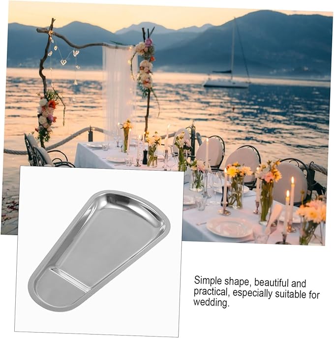 Homoyoyo 1Pc Stainless Steel Multi Functional Serving Tray Buffet Plate for Snacks Dishes Food Dish with