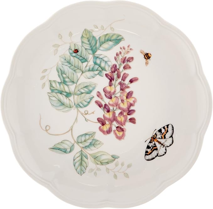 Lenox Dinnerware Set, Butterfly Meadow 18-Piece Set, Service For 6, White Porcelain, Butterfly And Flower Designs, Plates And Bowls Sets, Dishwasher Safe, Home & Kitchen (18 Pieces, Assorted)
