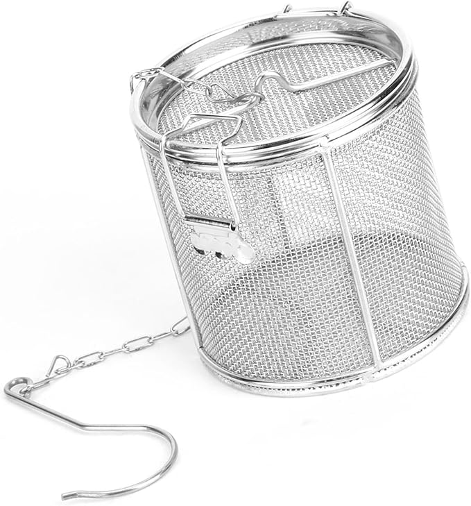 Mesh Tea Ball, Stainless Steel Tea Infuser Strainers Reusable Tea Filter Bags Diffusers with Chain Hook and Lid (10 * 10cm)