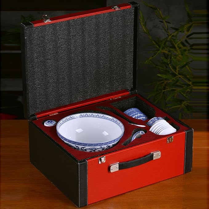 Porcelain Dinnerware Sets Plates and Bowls Sets Dinnerware Set,28 Piece Tableware Set,Blue and White Porcelain Tableware,Ceramic Salad Plate