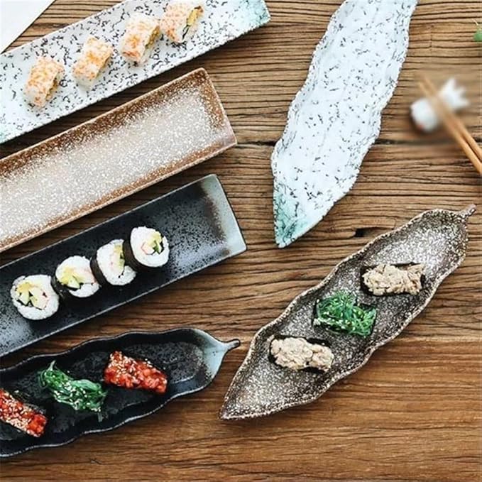 Appetizer Plates Ceramic Dipping Bowls Soy Sauce Dish, Ceramic Tableware for Home and Restaurant Use for Condiment(Black)