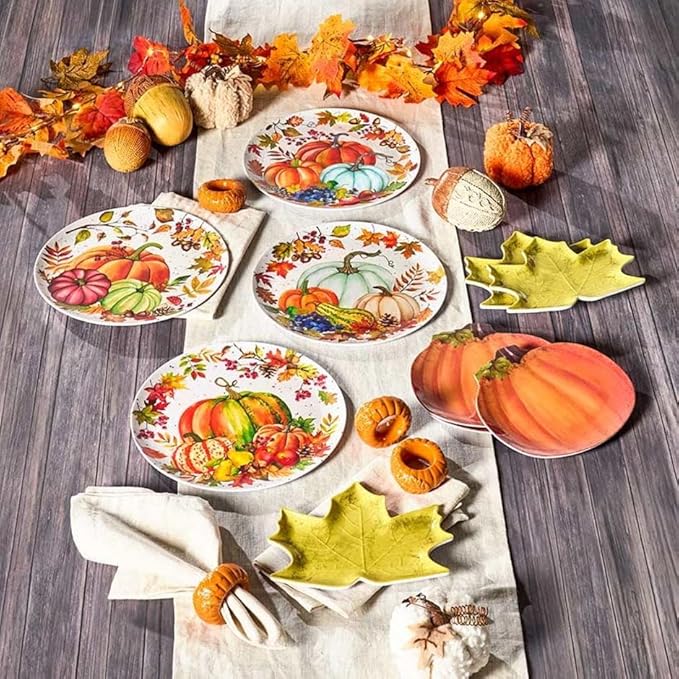 Set of 4 Appetizer Plates - Fall Leaves