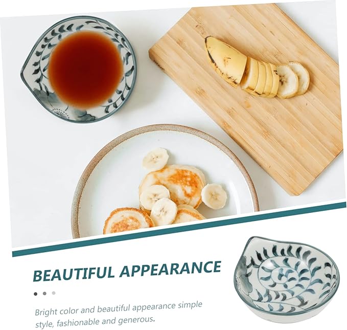 Bowls for Sauce, 1pc Shaped Seasoning Dish Dinner Plate Sauce Bowls White Appetizer Plate Fruit Ceramic Dip Bowls Seasoning Sauce Plate Ceramic Dipping Japanese Plates