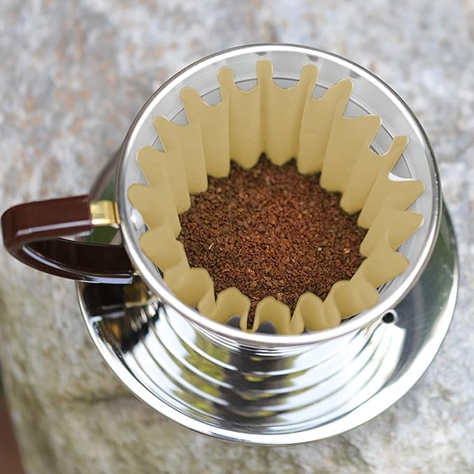 100 Pack 1-4 Cup Coffee Filters, Disposable Basket Coffee Filter for A Good Brew - Efficient and Convenient Small Coffee Filters 1 Cup - Eco-friendly and Biodegradable (Natural-1, 155/45)
