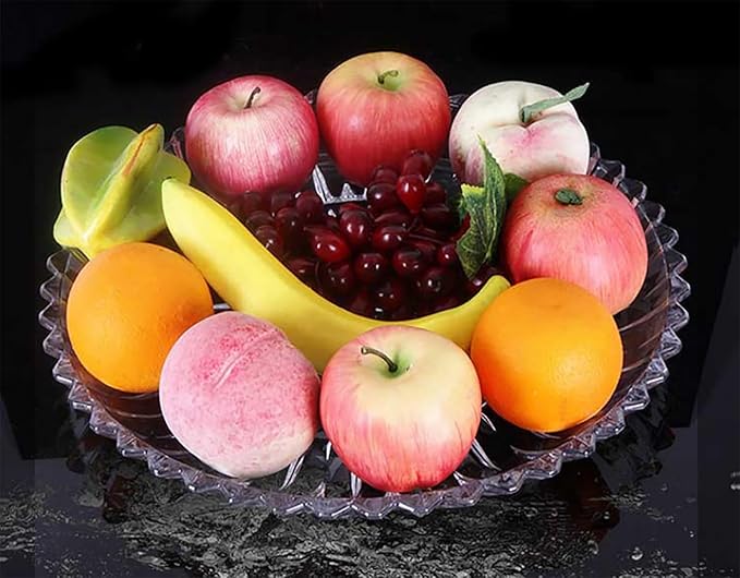 Glass Fruit Bowl or Decorative Bowl, used for Kitchen counter or living room center table decoration, Centerpiece Bowl (14.1in)