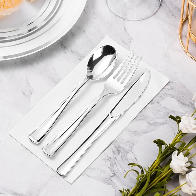BESTVIP 200 Pack Disposable Paper Napkins, 3-Ply White Dinner Napkins for Guests,Bathroom Paper Hand Towels Soft and Absorbent, Perfect for Christmas, Kitchen, Dinner, Party, Wedding or Event