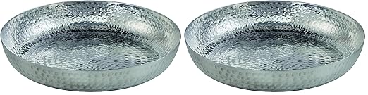 American METALCRAFT, Inc. American Metalcraft ASEAS12 Hammered Aluminum Seafood Tray, Single Wall, Silver, 80-Ounce (Pack of 2)