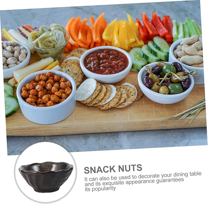 Mobestech 1Pc Creative Irregular Ceramic Sauce Dish Stylish Appetizer Plate for Seasoning for Condiments and Hot Pot Serving Dinnerware