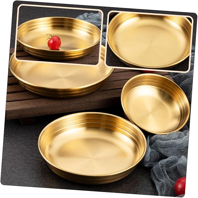 PRETYZOOM Korean Kimchi Seasoning Dish Flat Bottom Appetizer Plate with Stable Base Smooth Surface Easy to Clean Porcelain Condiment Serving Bowl for Restaurant Kitchen