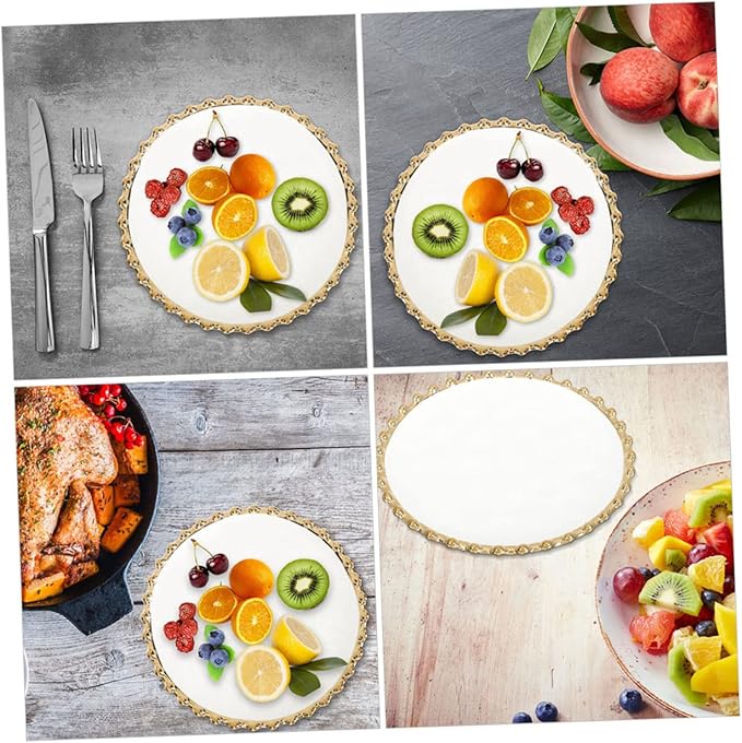 Porcelain Ceramic Dinner Plate and Appetizer Tray for Household and Restaurant Use Smooth Safe Surface Easy to Clean for Salad Pasta Snacks Serving White Design