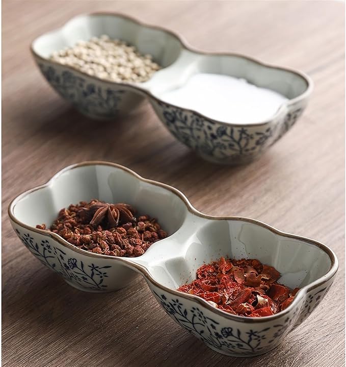 Sauce Dish Formatted Snack Bowl Dipping Plate Ceramic Commercial Cooking Seasoning Sauce Bowl Snack Plate Snack Plate(4-Piece)