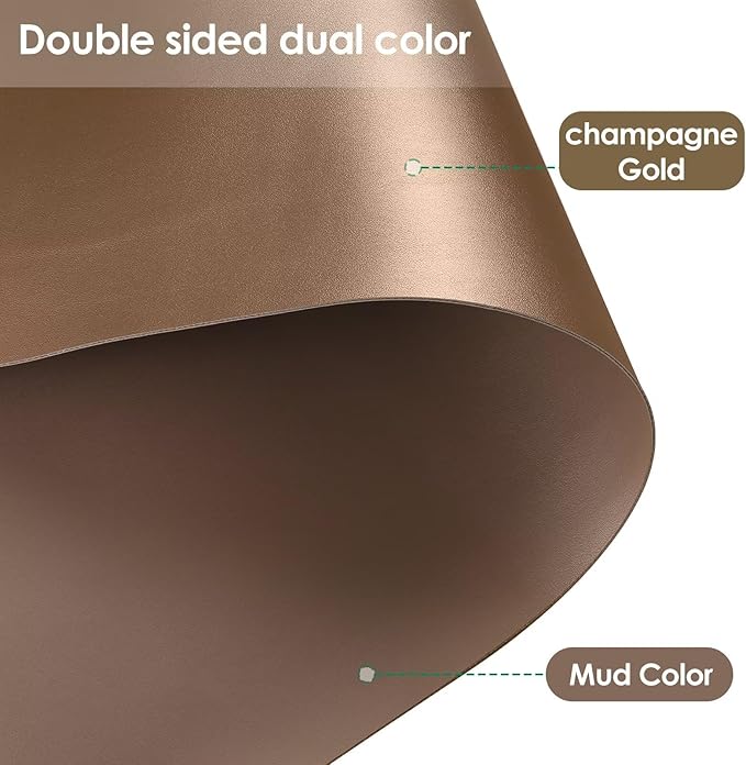 Dining Table Cover for Dining Room Table - Can Be Used On Both Sides Waterproof and Easy to Clean Good Flatness Used for Dining Table(Mud Color+Champagne Gold 44x60)