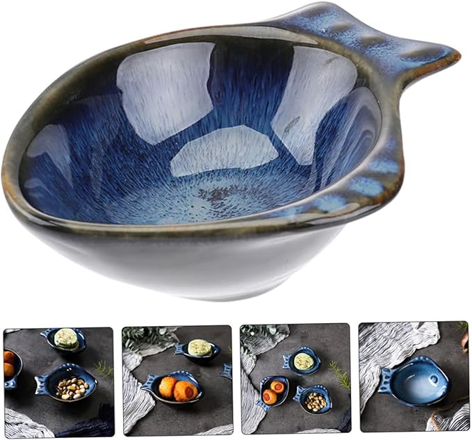 2Pcs Ceramic Seasoning Dishes Multifunctional Small Plates for Flavor and Sauce Condiment Dishes for Appetizers and Side Elegant Tableware
