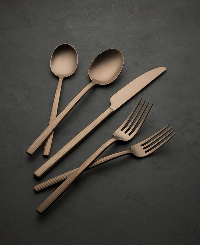 Oneida 898358 Dean Satin Rose Gold 20-Piece Flatware Set