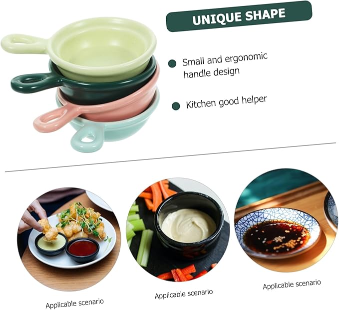 PRETYZOOM Ceramic Plates 4pcs Japanese Style Dessert Holders for Snacks Sauce Serving