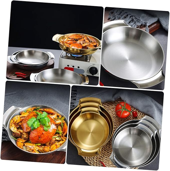 Alipis Stainless Steel Snack Serving Tray Food Plate for Fruits Desserts and Bbq Easy to Clean for Home Restaurant and Parties Silver Color