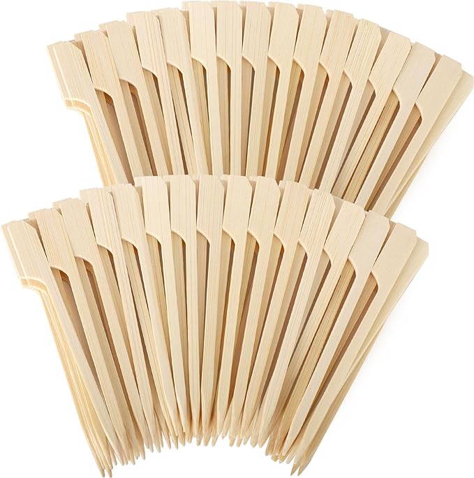 1000PCS Bamboo Skewers for Appetizers, [6 Inch] Long Cocktail Picks Fancy Toothpicks for Appetizers, Flat Paddle Wooden Skewers Food Sticks for Party Drinks Fruit BBQ, Charcuterie Boards Accessories