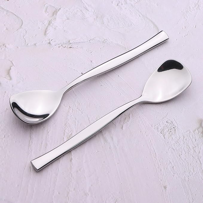12 Pieces Stainless Steel Gelato/Ice Cream Spoons, Shovel Dessert Spoons for Yogurt, Tea, Cocktail, Sugar