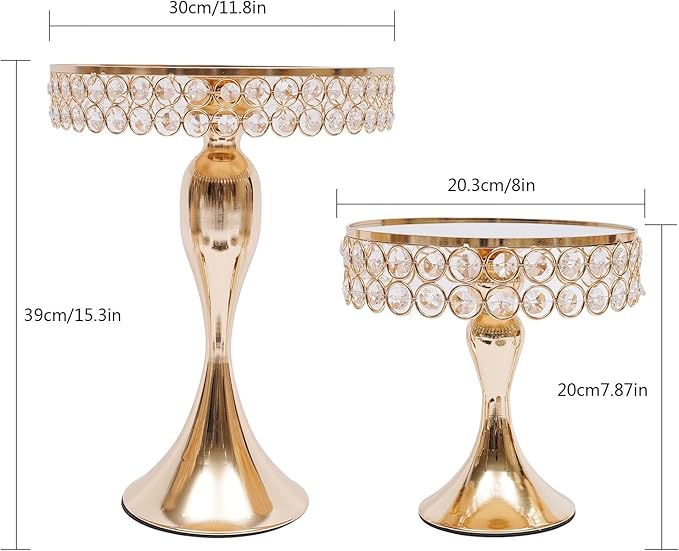 10 Pack Cake Stands Set Metal Cupcake Holder Cake Tray Crystal with Acrylic Mirror, Dessert Display Plate Decor Serving Platter for Party Wedding Birthday Baby Shower Celebration Home Decoration