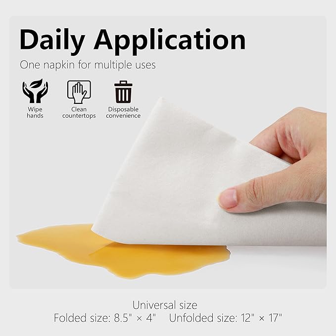200 Pack Disposable Hand Towels for Bathroom, Cloth Like Paper Hand Towels for Bathroom, 12" x 17" Dinner Napkins for Kitchen Party Wedding by GzfunTeng