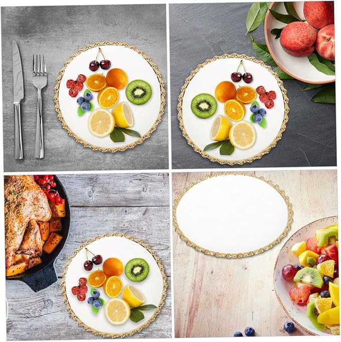 Double Layer Fruit Dessert Plate Divided Serving Platter Ceramic Cake Plate for Dinner Salad Appetizer