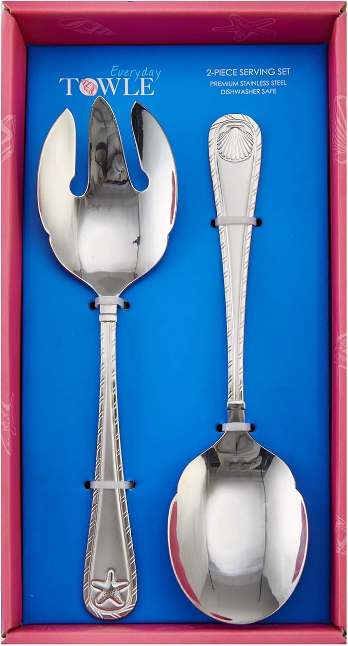 Towle Living Antigua Frost Serving Set, 2-Piece, Stainless Steel