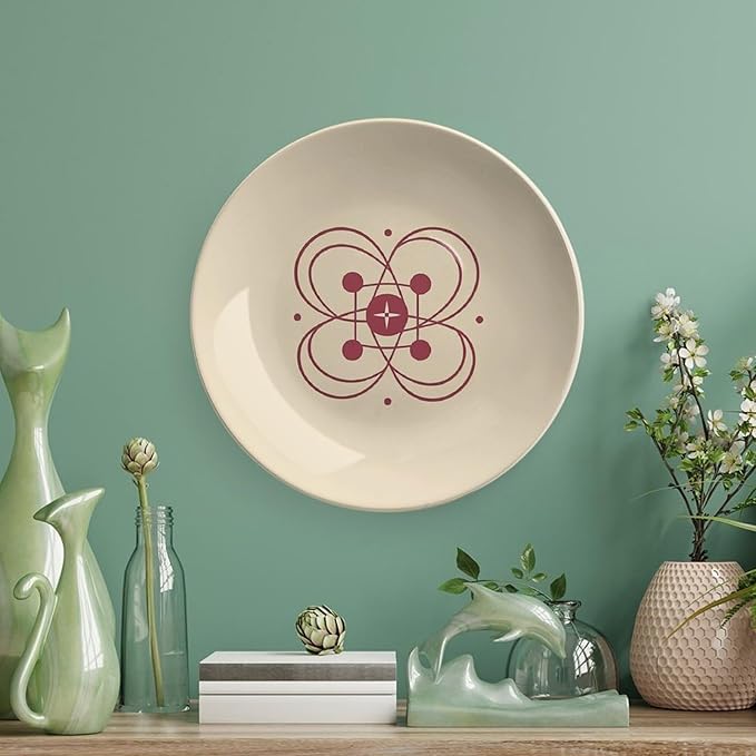 Decorative Plate 6inch Bone China Dessert Plates with Display Stand Ornament Ceramic Plates Simple Icon Art Crafts Porcelain Plate for Home Club Living Room
