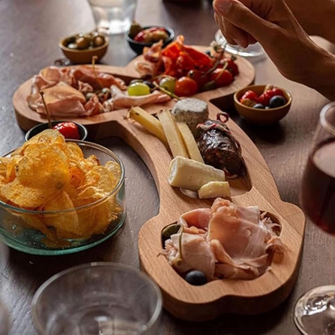 Bachelorette Party Decorations, Wood Hen Aperitif Board Cutlery Tray Bachelorette Party Naughty Plate Fruit Tray Appetizer Plate for Bridal Shower Party Supplies,L