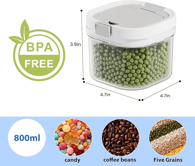 Sugar container with spoon, transparent milk powder jar, easy to clean, suitable for putting coffee, flour and sugar. (800 ml)