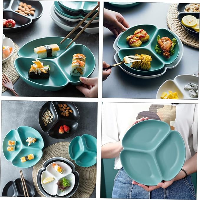 Gatuida Ceramic Fruit Divided Plate Irregular Design Appetizer Serving Platter Snack Storage Tray for Parties Stylish Food Presentation for Entertaining