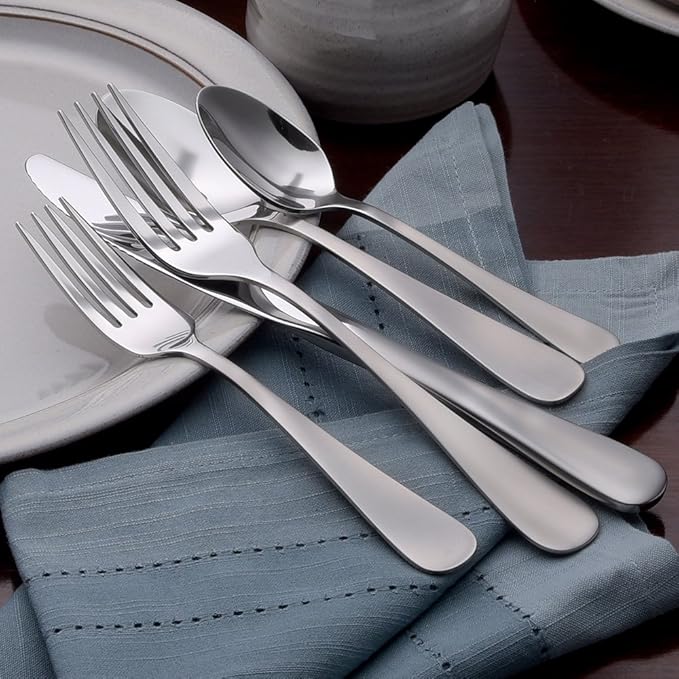 Liberty Tabletop Satin Annapolis 45 Piece Flatware set for 8 Made in USA