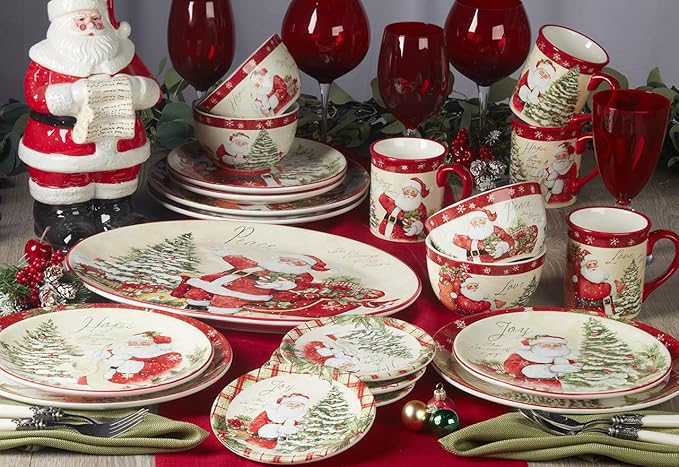 Certified International Holiday Wishes 6" Canape/Luncheon Plates, Set of 4 Assorted Designs., (Pack of 3)