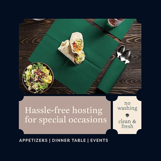 Linen-Feel Colored Cocktail Napkins - Decortive Cloth-Like BLACK Dessert And Beverage Napkins - Soft And Absorbent. For Restaurant, Bar, Cafe, Or Event. (Pack of 200)