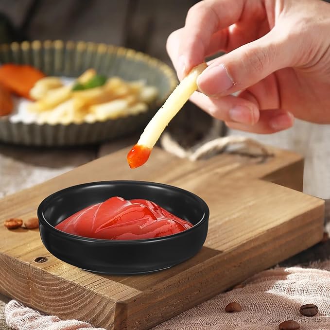 PRETYZOOM 6pcs Japanese Ceramic Dipping Dishes Elegant Appetizer Plates for Sushi Sauces Dips Desserts Snacks Serving Bowls Finish