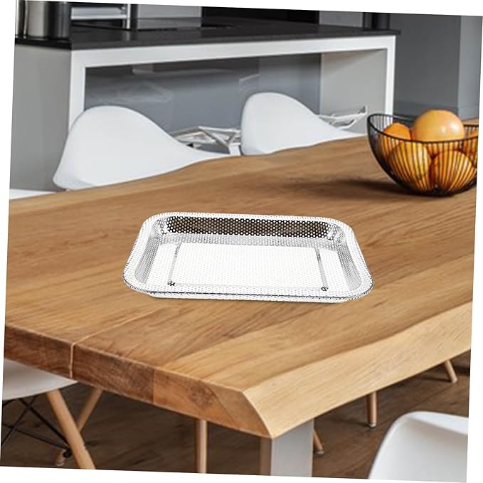Stainless Steel Drain Tray Steaming Dish Fine Mesh Tea Tray Japanese Style for Air Fryer Replacement Parts Efficient Water Drainage