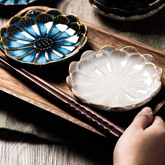 Ceramic Cutlery Salad Bowl Snack Plate Appetizer Plate Ceramic Tableware Household Seasoning Plate Dipping Sauce Plate Bone Plate Vegetable Plate Small Bowl (Color : A)