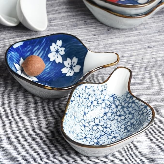 FAREWELL Dipping Bowls Ceramic Soy Sauce Vegetable Cold Soaking Bowl Appetizer Plate Condiment Bowl Fast Food Sushi Soaking Bowl Appetizer Bowls (Color : B)