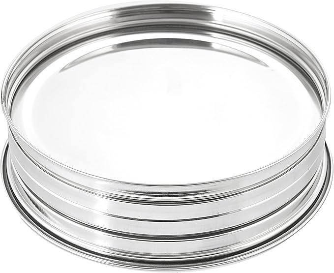 VJR Communion Tray Set with Bread Plate & Cover – Polished Stainless Steel Drink Serving Set – Church Communion Plates and Tray Set