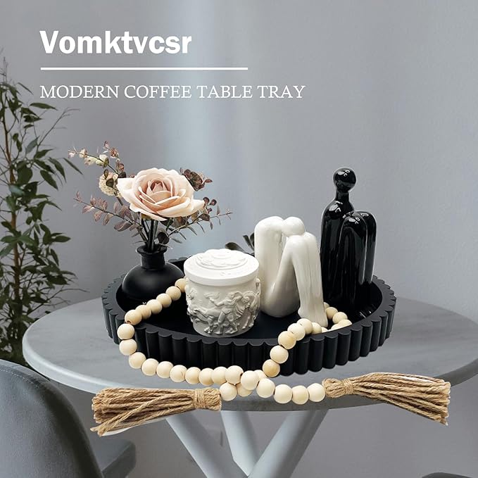 Oval Tray for Coffee Table Décor 13" Concrete Modern Decorative Trays Home Décor Accents -Coffee Table Centerpieces -Island Decor Contemporary Tray