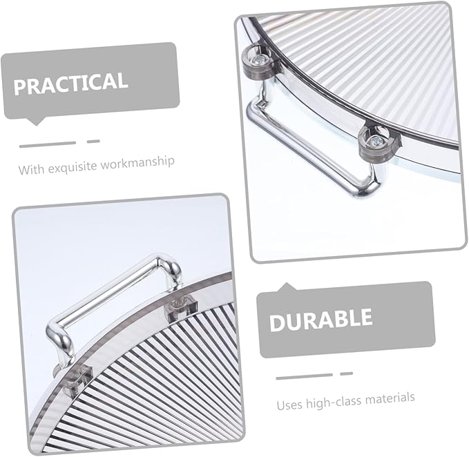 PRETYZOOM Charcuterie Accessories Silver Tray Snack Storage Fruit Serving Tray Candy Container Decorative Serving Plate for Desktop Decor