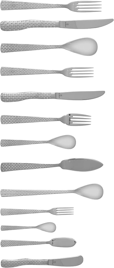 Fortessa Cestino 18/10 Stainless Steel Flatware Appetizer/Cake Fork, Set of 12