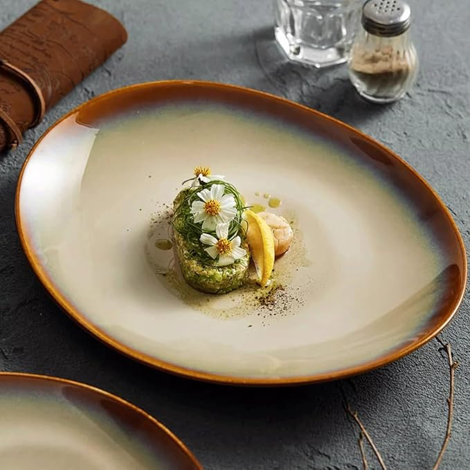 SONGCHAO Party Supplies Ceramic Dinner Plate Home Kitchen Tableware Salad Plate Restaurant Appetizer Plate Western Steak Presentation Party Plates (Color : 11in)