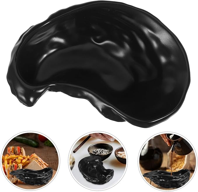 Ceramic Oyster Shell Plate for Serving Desserts Appetizers Seafood Unique Design Easy to Clean for Home Restaurant Bar Use