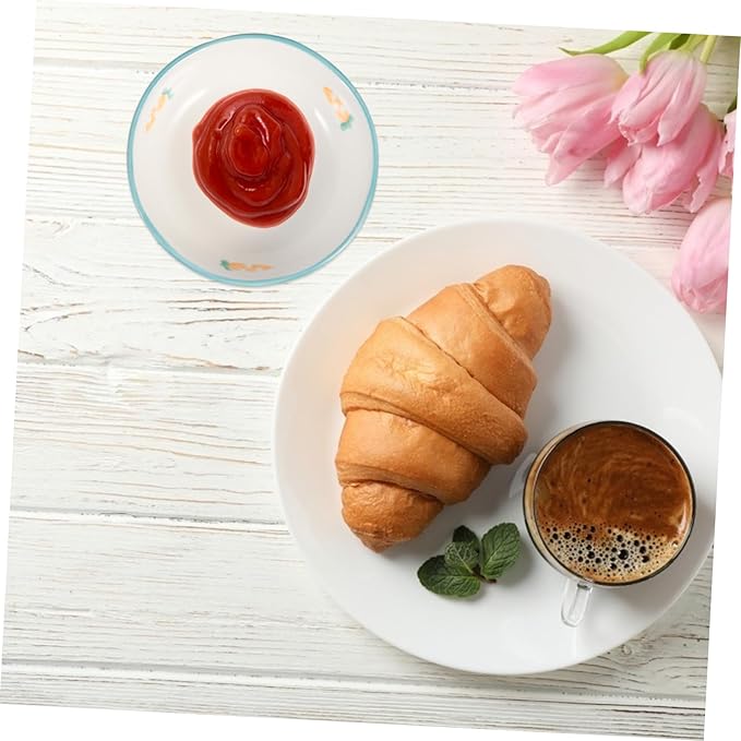 2Pcs Ceramic Seasoning Dipping Plates for Sauces Condiments and Appetizers and Ceramic Design for Home Use and Entertaining