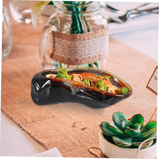 Ceramic Serving Plate Vintage Restaurant Style Dish Oyster and Appetizer Plate Food Serving Dish for Dinner Parties Dishwasher Safe Elegant Tableware
