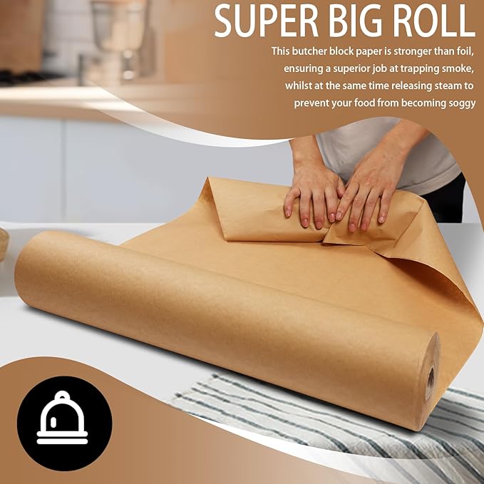 Brown Butcher Paper Roll - 24 Inch X 200 Feet For Cooking, Packing & Smoking