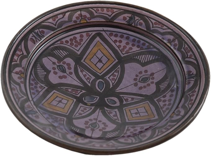 Ceramic Plates Moroccan Handmade Appetizer Tapas Serving Decorative 8 inches Round