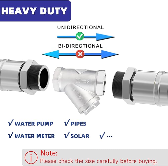Industrial Plumbing Y Strainers NPT Female 1/4", Heavy Duty 304 Stainless Steel Y-Strainer, Y-Shaped Filter Valve Connector with 80 Mesh Screen to Remove Excess Impurities for Water Oil Gas DN8