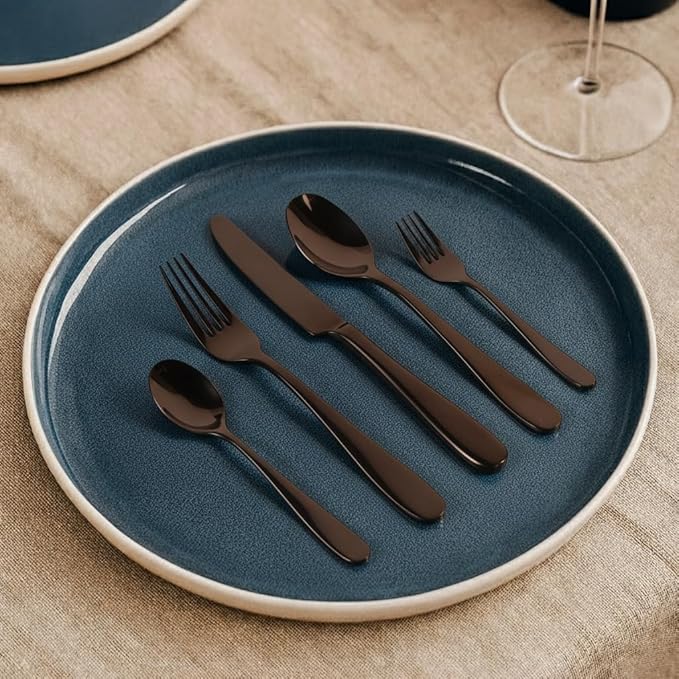 London Silverware Set, 30 Piece Forged Flatware Set Premium Stainless Steel, Service for 6, for Kitchen, Home, Wedding, Party, Mirror Polished And Dishwasher Safe.